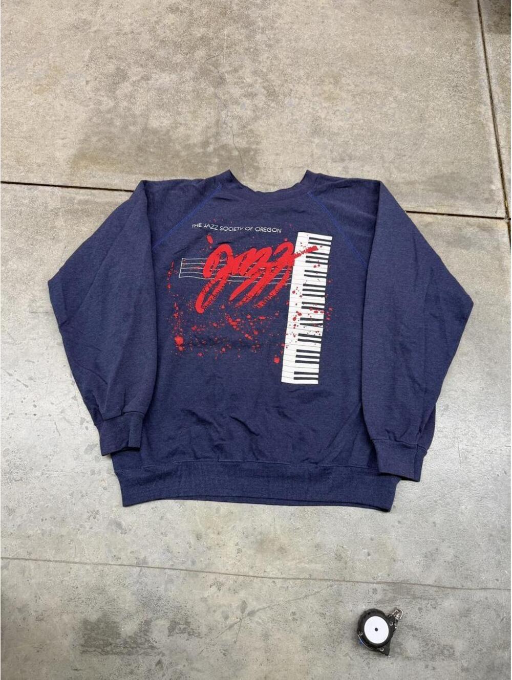 vintage the jazz society of oregon piano made in usa music crewneck size large